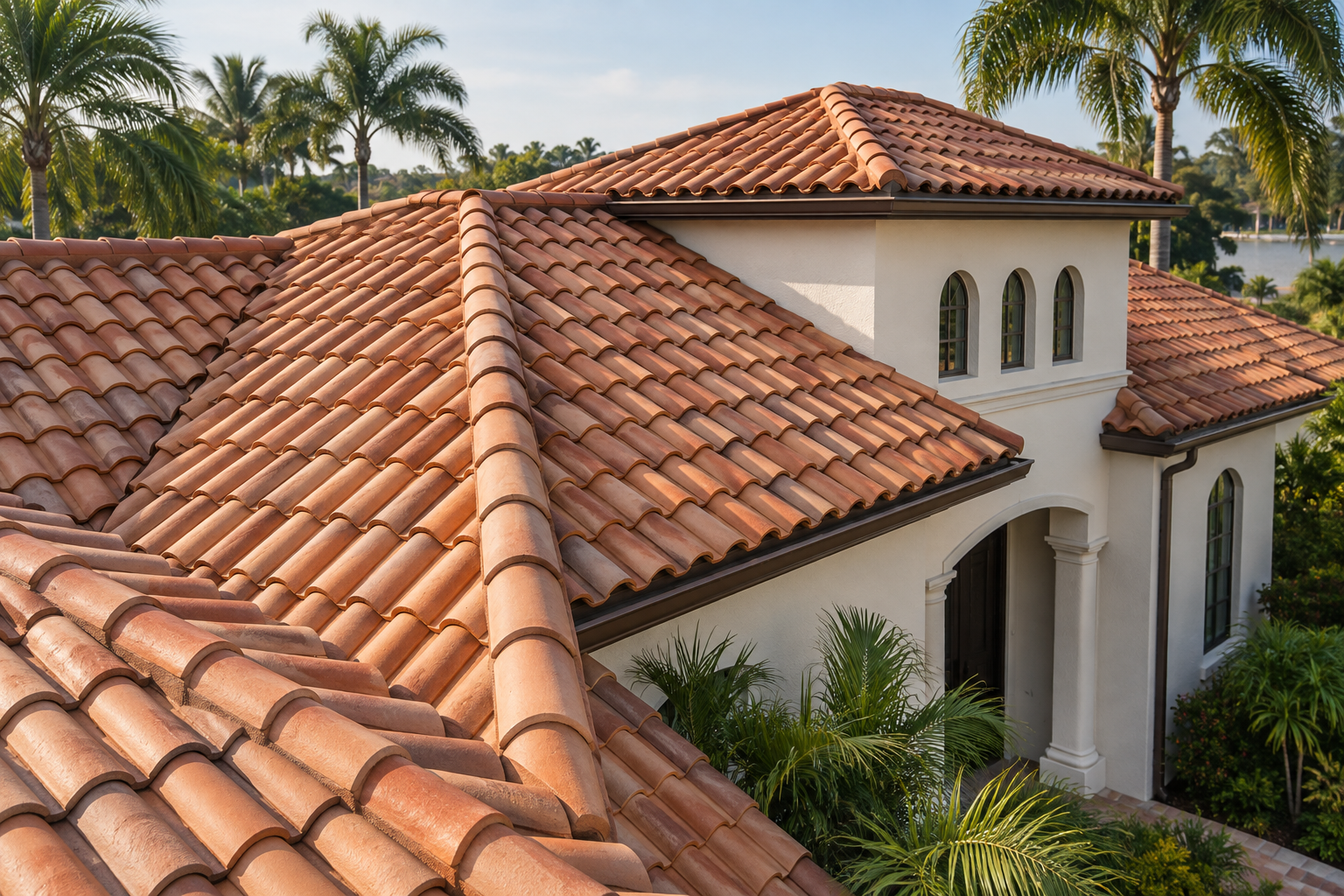 Illustrative terracotta tile roof, not a completed customer project
